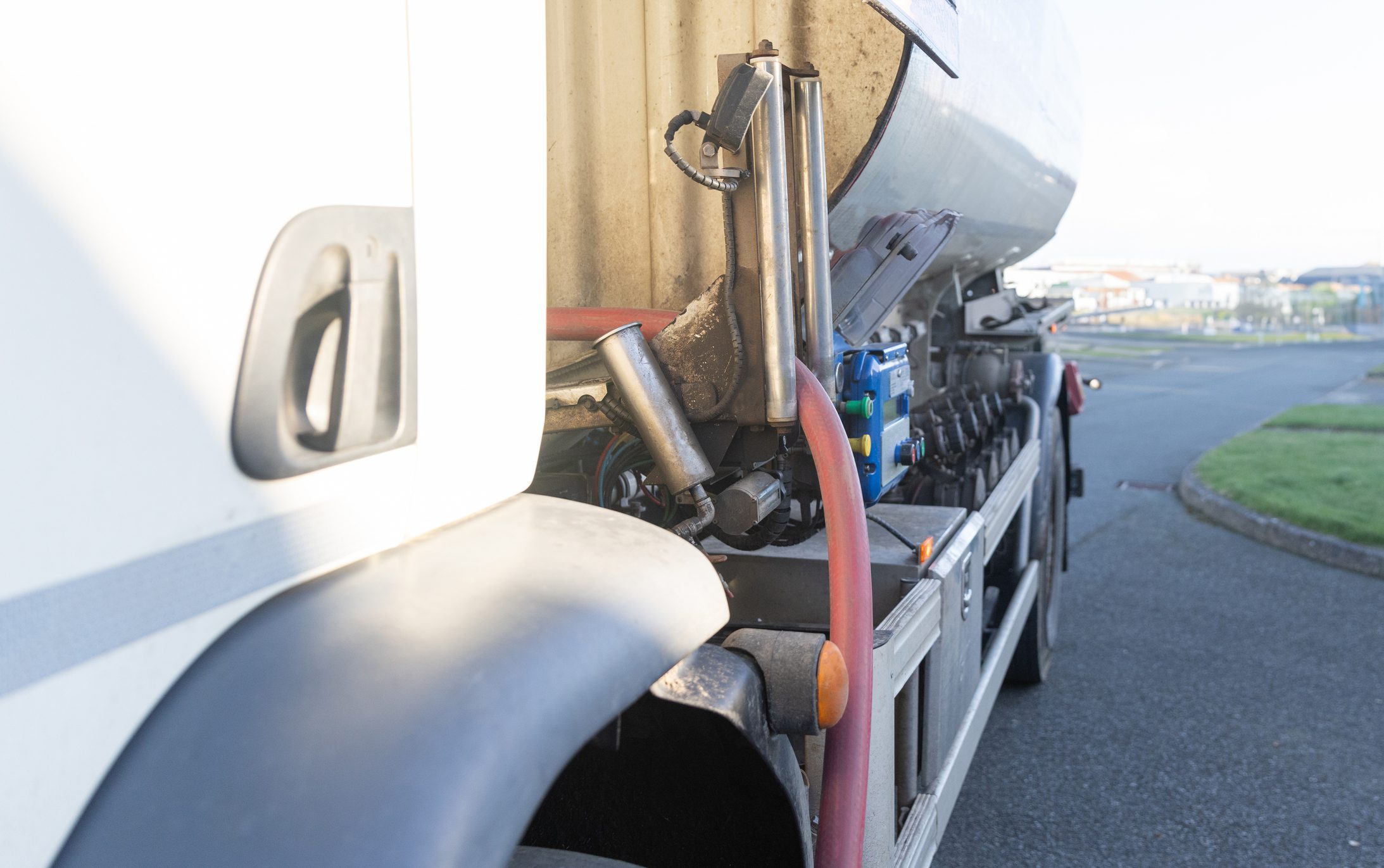 Heating oil delivery, pipework from the oil tanker- delivery to a residential property