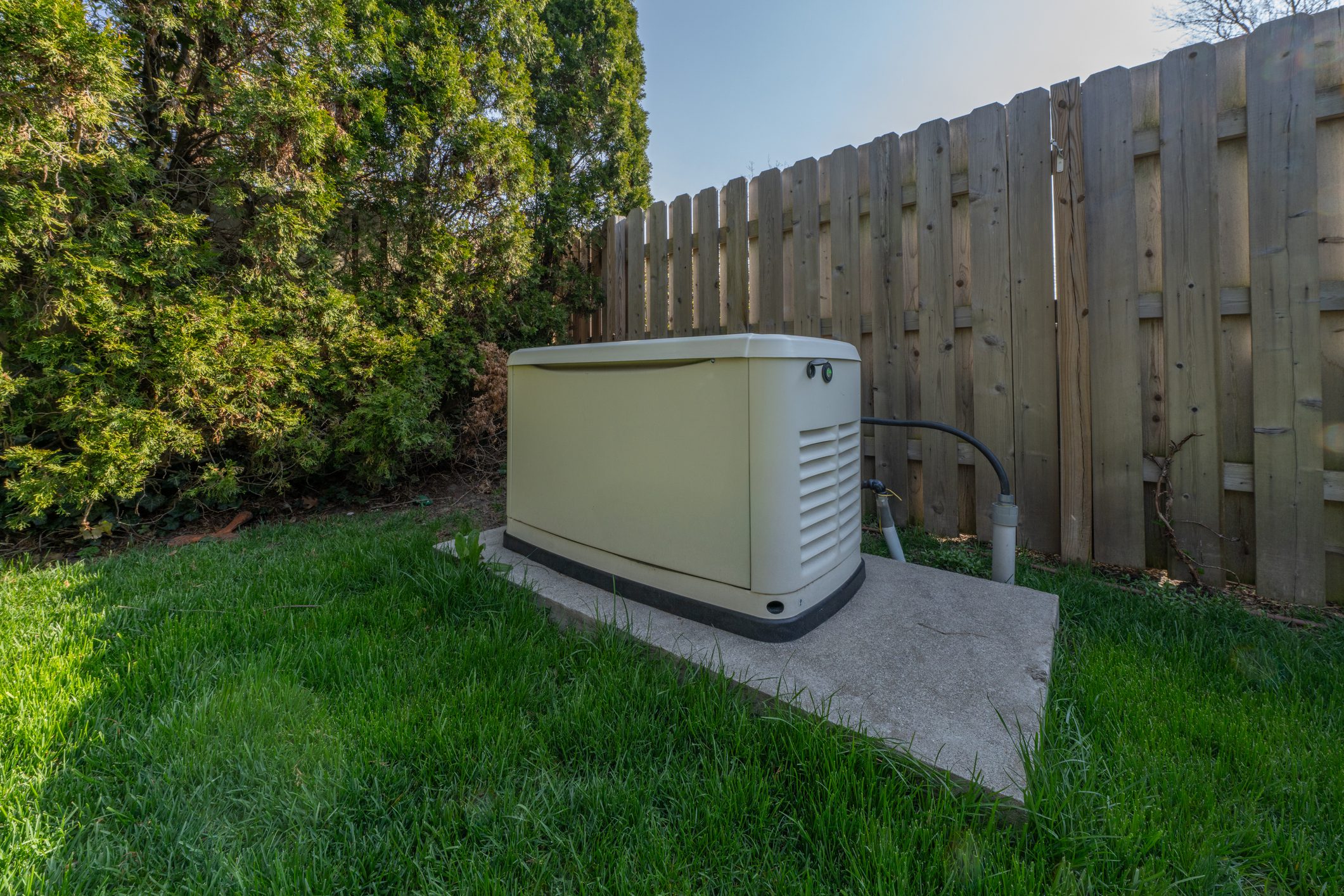 Home generator has been serviced by a professional and is ready to supply power to your house during a grid outtage
